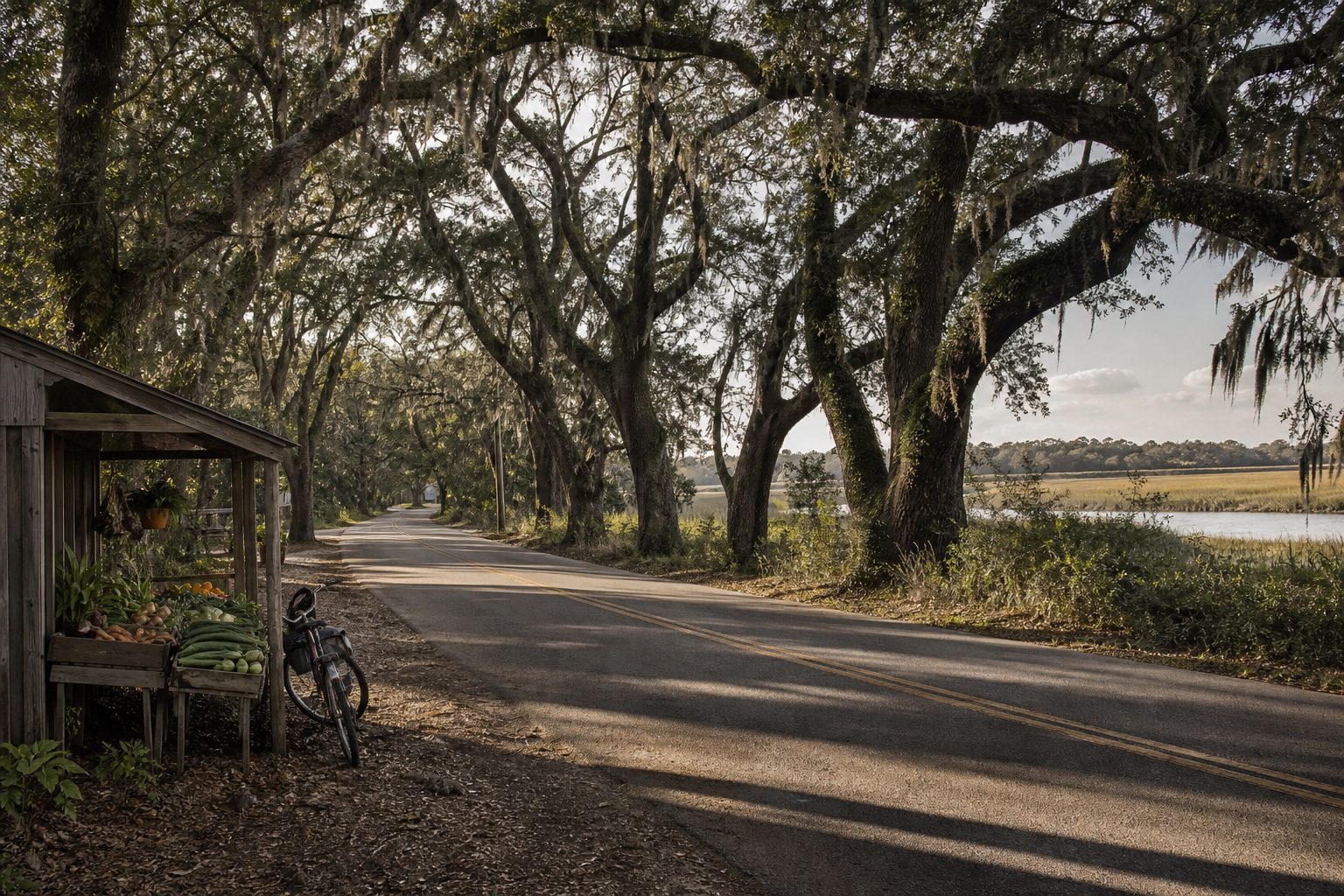 Live oaks and tidal marsh on the South Carolina Sea Islands